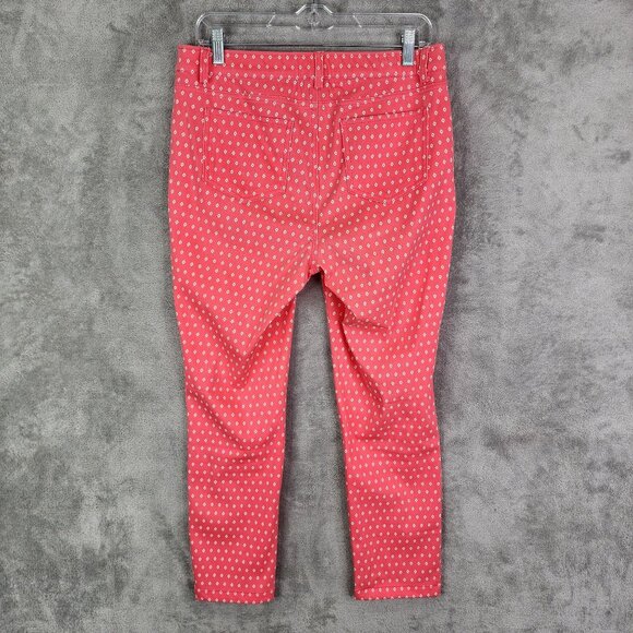 Women's Rafaella Comfort Red Diamond Print Pants Stretch Size 10 - Picture 9 of 13